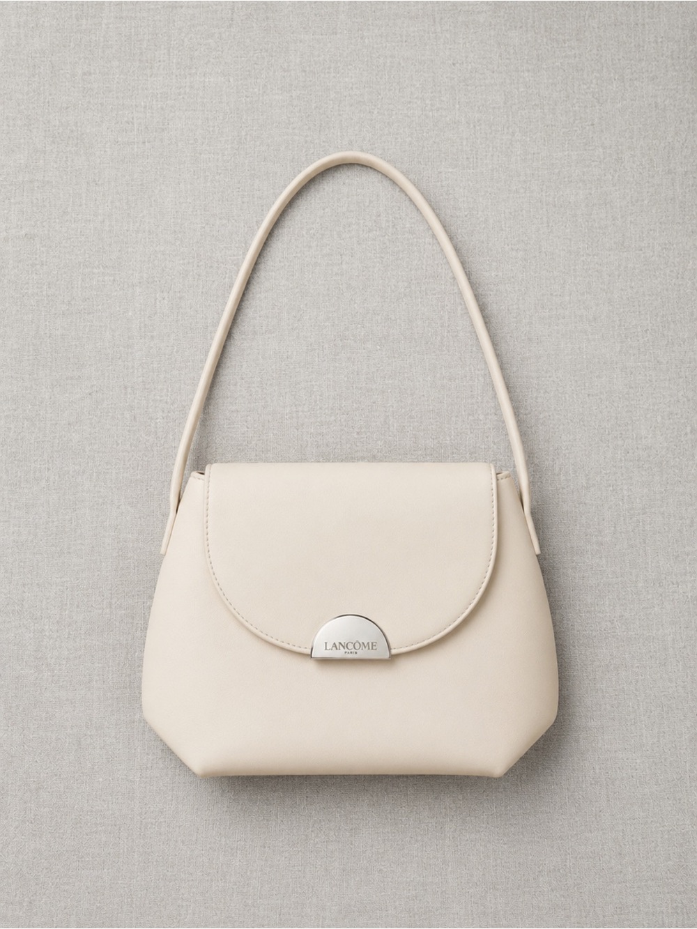 Lancôme Cream Shoulder Bag with Silver Logo Plaque Limited Edition